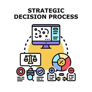 Strategic decision process analyzing business options and planning イラスト素材