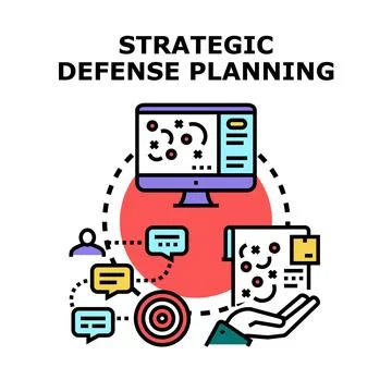 Strategic defense planning concept visualizing security and protection Stockillustratie