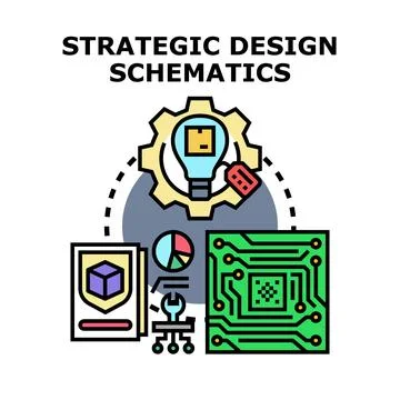 Strategic design schematics planning development process Ilustración de archivo