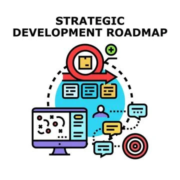 Strategic development roadmap planning and teamwork concept イラスト素材