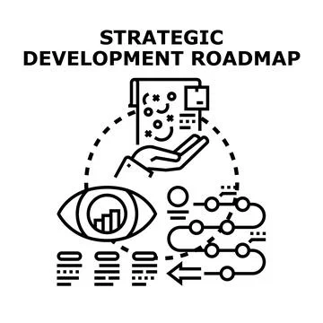 Strategic development roadmap planning path vision concept Stock Illustration