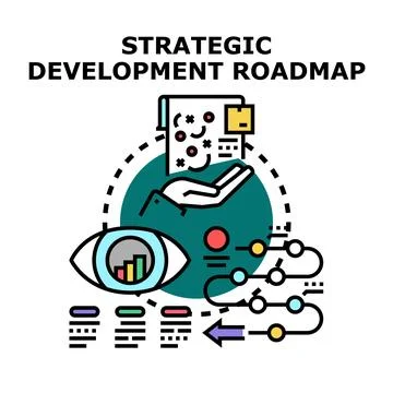 Strategic development roadmap planning path vision concept Stock Illustration
