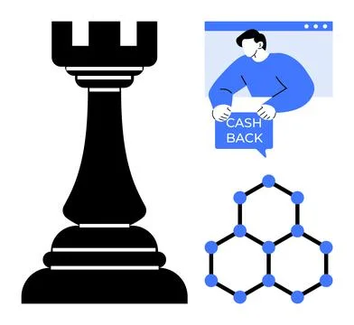 Strategic Financial Tools Cashback Program and Innovation in Network Design Stock Illustration