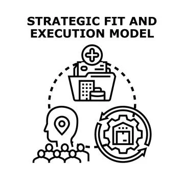 Strategic fit and execution model for business planning Illustrazione stock