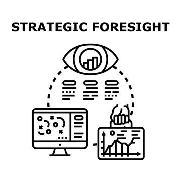 Strategic foresight identifying future trends planning business development Stock Illustration