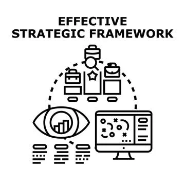 Strategic framework developing business goals and data analysis 스톡 일러스트