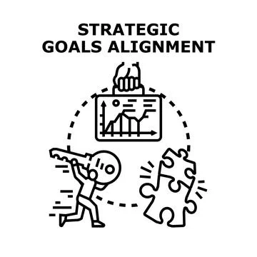 Strategic goals alignment finding business success solutions Stock Illustration