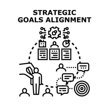 Strategic goals alignment process in business development Stock Illustration