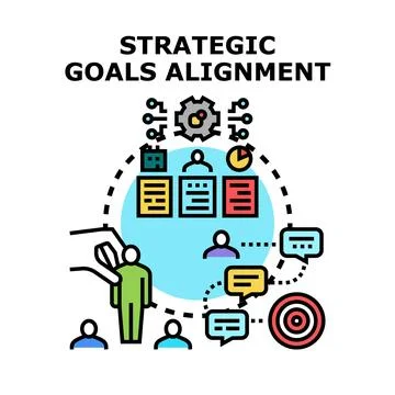 Strategic goals alignment process in business development 스톡 일러스트