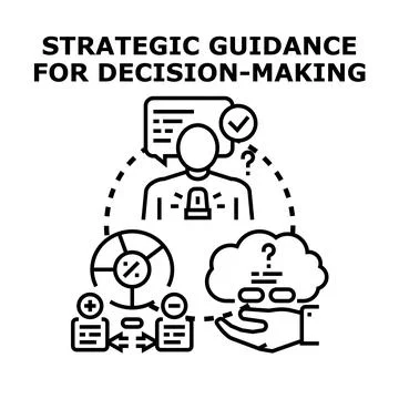 Strategic guidance facilitating complex decision making process Stock Illustration