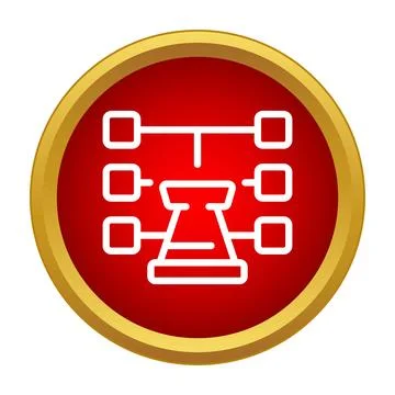 Strategic hierarchy model with central piece connecting elements 库存插图