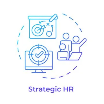 Strategic HR blue gradient concept icon Stock Illustration
