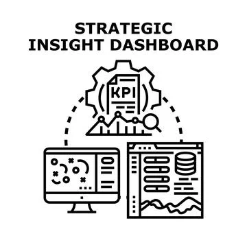 Strategic insight dashboard optimizing business analysis and data management Illustrazione stock