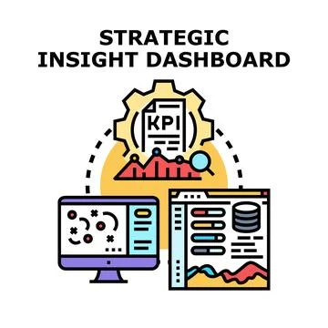 Strategic insight dashboard optimizing business analysis and data management Stock Illustration