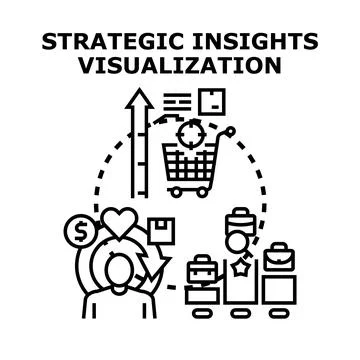 Strategic insights visualization analyzing business performance growth Stock Illustration