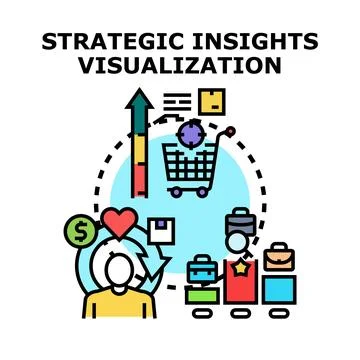 Strategic insights visualization analyzing business performance growth Stock Illustration