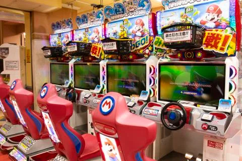 Strategic Japanese Game in Arcade Center Stock Photos