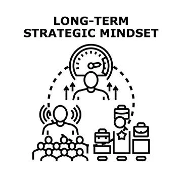 Strategic mindset developing business growth and career leadership Stock Illustration