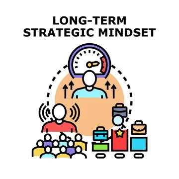 Strategic mindset developing business growth and career leadership Stock Illustration
