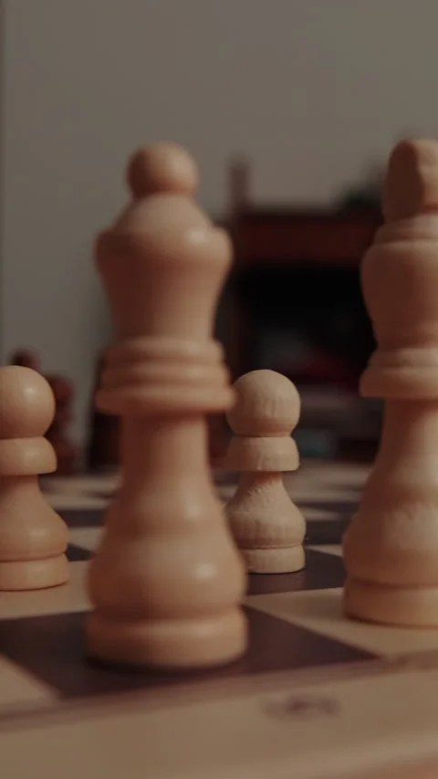 Strategic Moves in a Classic Chess Game Stock Footage 345994911