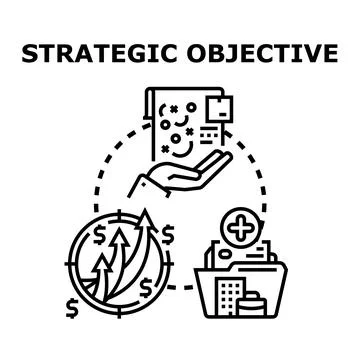 Strategic objective developing business growth and planning success Stockillustratie