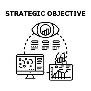 Strategic objective developing business vision and planning future Stockillustratie