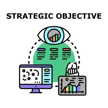 Strategic objective developing business vision and planning future Stock Illustration