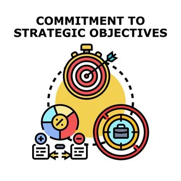 Strategic objectives concept for business commitment Stock Illustration