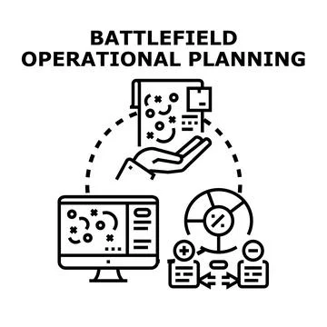 Strategic operational planning process for business and military tactics Stock Illustration