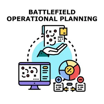 Strategic operational planning process for business and military tactics Stock Illustration