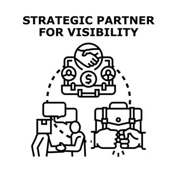 Strategic partner finding business solutions and collaboration Stock Illustration
