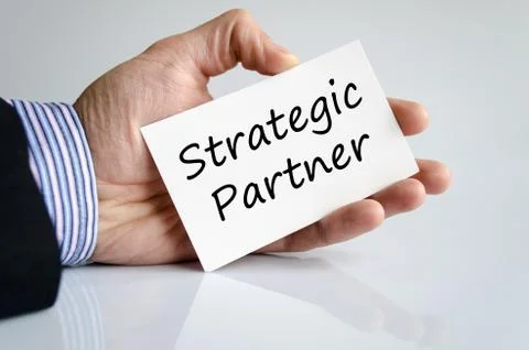 Strategic partner text concept Stock Photos