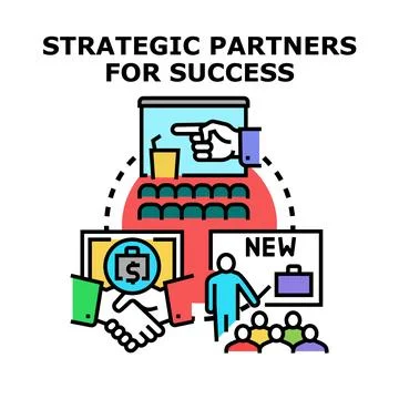 Strategic partners developing business for success concept Stock Illustration