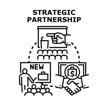 Strategic partnership developing business collaboration and new projects Stock Illustration