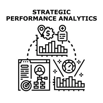 Strategic performance analytics concept with data visualization 스톡 일러스트