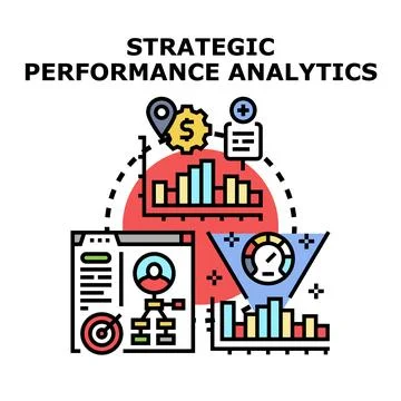 Strategic performance analytics concept with data visualization Stock Illustration