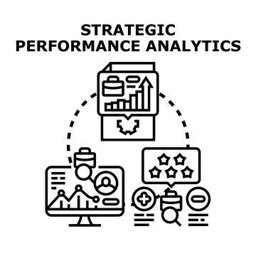 Strategic performance analytics optimizing business management process 스톡 일러스트