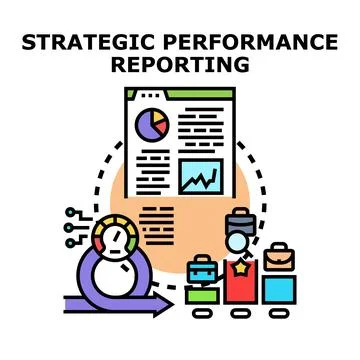 Strategic performance reporting and business progress cycle Stock Illustration