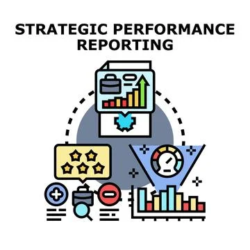 Strategic performance reporting concept developing business analytics Stock Illustration