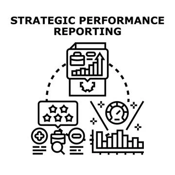 Strategic performance reporting concept developing business analytics Stock Illustration