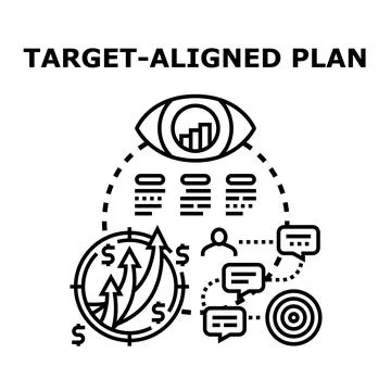 Strategic plan aligning goals and achieving business success Stock Illustration