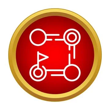 Strategic plan with connected points and flag icon Illustrazione stock