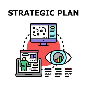 Strategic plan developing business process visualization Stock Illustration