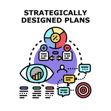 Strategic plan developing process with business analysis Stock Illustration