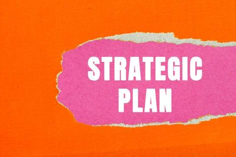 Strategic Plan message written on ripped torn paper background. Conceptual .. Foto stock