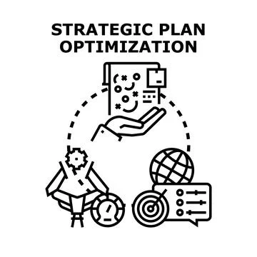 Strategic plan optimization process achieving business goals Illustrazione stock
