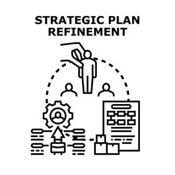 Strategic plan refinement improving business development process Stock Illustration