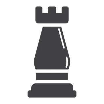 Strategic plan solid icon, business and rook chess Stock Illustration