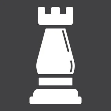 Strategic plan solid icon, business and rook chess Stock Illustration