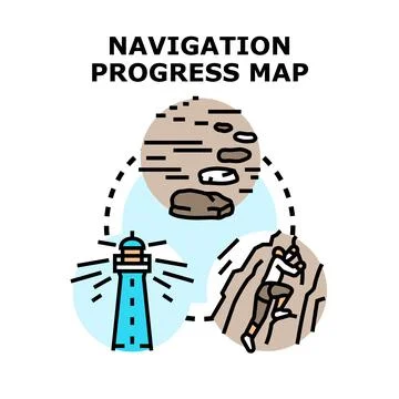 Strategic plan visualizing progress and goal achievement journey Stock Illustration